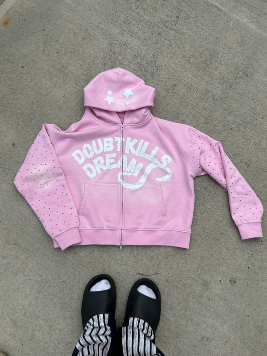 DOUBT KILLS DREAMS ZIP PINK